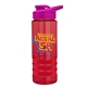 a red bottle & pink lid & red grip sergeant stripe - 24 oz tritan(tm) bottle with drink thru lid, stripe bands, and digital imprint
