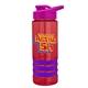 a red bottle & pink lid & violet grip sergeant stripe - 24 oz tritan(tm) bottle with drink thru lid, stripe bands, and digital imprint