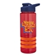 a red bottle & navy blue lid & orange grip sergeant stripe - 24 oz tritan(tm) bottle with drink thru lid, stripe bands, and digital imprint