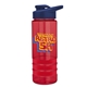 a red bottle & navy blue lid & red grip sergeant stripe - 24 oz tritan(tm) bottle with drink thru lid, stripe bands, and digital imprint