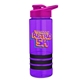 a violet bottle & pink lid & black grip sergeant stripe - 24 oz tritan(tm) bottle with drink thru lid, stripe bands, and digital imprint