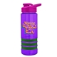 a violet bottle & pink lid & green grip sergeant stripe - 24 oz tritan(tm) bottle with drink thru lid, stripe bands, and digital imprint