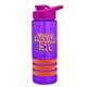a violet bottle & pink lid & orange grip sergeant stripe - 24 oz tritan(tm) bottle with drink thru lid, stripe bands, and digital imprint