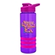 a violet bottle & pink lid & hot pink grip sergeant stripe - 24 oz tritan(tm) bottle with drink thru lid, stripe bands, and digital imprint