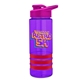 a violet bottle & pink lid & red grip sergeant stripe - 24 oz tritan(tm) bottle with drink thru lid, stripe bands, and digital imprint
