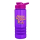 a violet bottle & pink lid & violet grip sergeant stripe - 24 oz tritan(tm) bottle with drink thru lid, stripe bands, and digital imprint