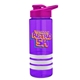 a violet bottle & pink lid & white grip sergeant stripe - 24 oz tritan(tm) bottle with drink thru lid, stripe bands, and digital imprint