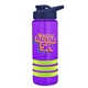 a violet bottle & navy blue lid & lime-green grip sergeant stripe - 24 oz tritan(tm) bottle with drink thru lid, stripe bands, and digital imprint