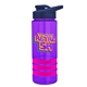 a violet bottle & navy blue lid & hot pink grip sergeant stripe - 24 oz tritan(tm) bottle with drink thru lid, stripe bands, and digital imprint