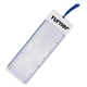 a blue/clear magnifier bookmark ruler with ribbon