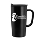 a black tumbler & smoke lid the general - 18 oz stainless steel straight wall tumbler with polypropylene liner and handle