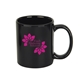 a black 11 oz black ceramic coffee mug