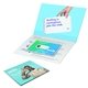 a group of greeting card with credit card style dental floss with mirror
