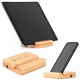 a group of eco - friendly bamboo tablet and mobile device holder