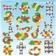 a group of small plastic snake puzzles