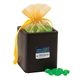 a black x - cube pen holder with jelly belly