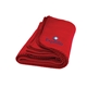 a red polyester fleece blanket