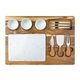 aerial view a natural milton 11- piece acacia wood cheese set, image 1 of 6