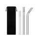 a natural steel stainless steel reusable straw set