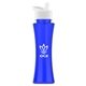 aerial view a transparent blue bottle & white lid the curve - 17 oz tritan(tm) bottle with flip straw lid, image 1 of 2