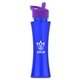 a transparent blue bottle & violet lid the curve - 17 oz tritan(tm) bottle with flip straw lid