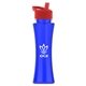 a transparent blue bottle & red lid the curve - 17 oz tritan(tm) bottle with flip straw lid