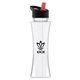 aerial view a clear bottle & black/red spout lid the curve - 17 oz tritan(tm) bottle with flip straw lid, image 1 of 2