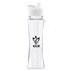 aerial view a clear bottle & white lid the curve - 17 oz tritan(tm) bottle with flip straw lid, image 1 of 2