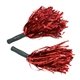 a red metallic cheer pom poms