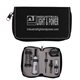 a black 15- piece home tool set with zipper case