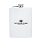 a white 8 oz leak - resistant flask