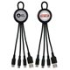 a group of light up loop 3- in -1 charging cable