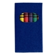aerial view a blue paper box 6- piece crayon set, image 1 of 3