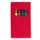 aerial view a red paper box 6- piece crayon set, image 1 of 3