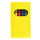aerial view a yellow paper box 6- piece crayon set, image 1 of 3