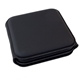 aerial view a black chi - charge stack 3- in -1 fast wireless charging mat for apple and android, image 1 of 3