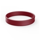 aerial view a burgundy printed silicone wristband bracelet, image 1 of 2
