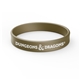 a gold printed silicone wristband bracelet