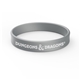 a silver printed silicone wristband bracelet
