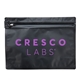 aerial view a black 2 oz child resistant pouch / exit bag 12 x 4 x 9, image 1 of 2