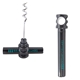 aerial view a black pocket style wine / champagne corkscrew opener, image 1 of 2