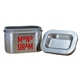 aerial view a silver 1 gram child resistant push tin, image 1 of 2