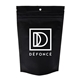 aerial view a black 28 gram child resistant pouch / exit bag 5 7/8 x 2 1/2 x 9 1/8, image 1 of 3