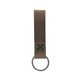 aerial view a distressed brown leather & green linen accent saddler loop keychain, image 1 of 2