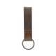 aerial view a distressed brown leather & light rust linen accent saddler loop keychain, image 1 of 2
