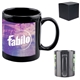 a group of 11 oz full color black stoneware executive mug