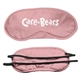 a pink dual strap satin eye mask