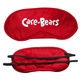 a red dual strap satin eye mask