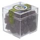 aerial view a clear & gummy bears fill option cube shaped acrylic container with candy, image 6 of 9