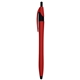 aerial view a red ellie rubberized dart pen, image 1 of 3